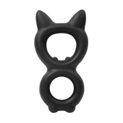 Rimba - Siliconen Kitty 8-vormige Cockring - Zwart