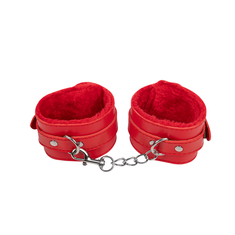 TieMeUp - Boeien imitatieleder - Zachte bontvoering - Rood