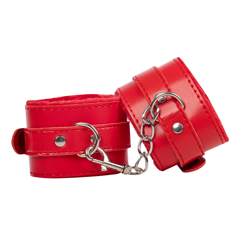 TieMeUp - Boeien imitatieleder - Zachte bontvoering - Rood