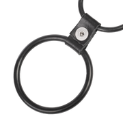 Rimba - Triple Cockring - Rubber en Leer - Zwart