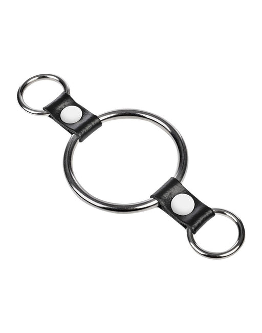 Rimba - Penisring met bevestigingsringen - Zilver & Zwart