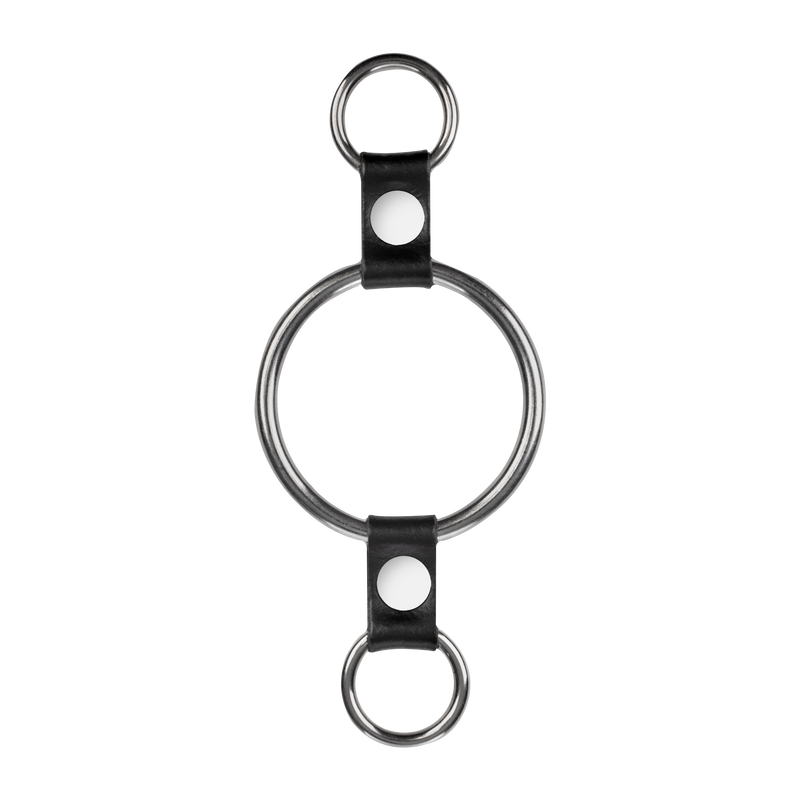 Rimba - Penisring met bevestigingsringen - Zilver & Zwart