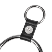 Rimba - Penisring met bevestigingsringen - Zilver & Zwart