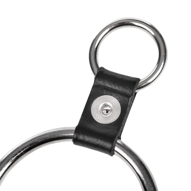 Rimba - Penisring met bevestigingsringen - Zilver & Zwart