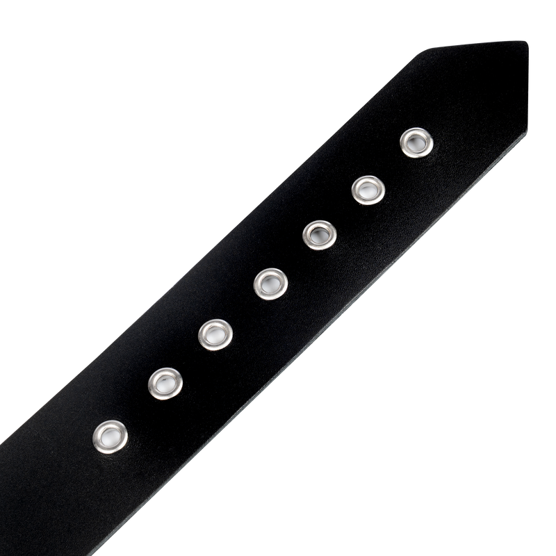 Rimba - Lederen Collar met Metalen Gesp - Zwart