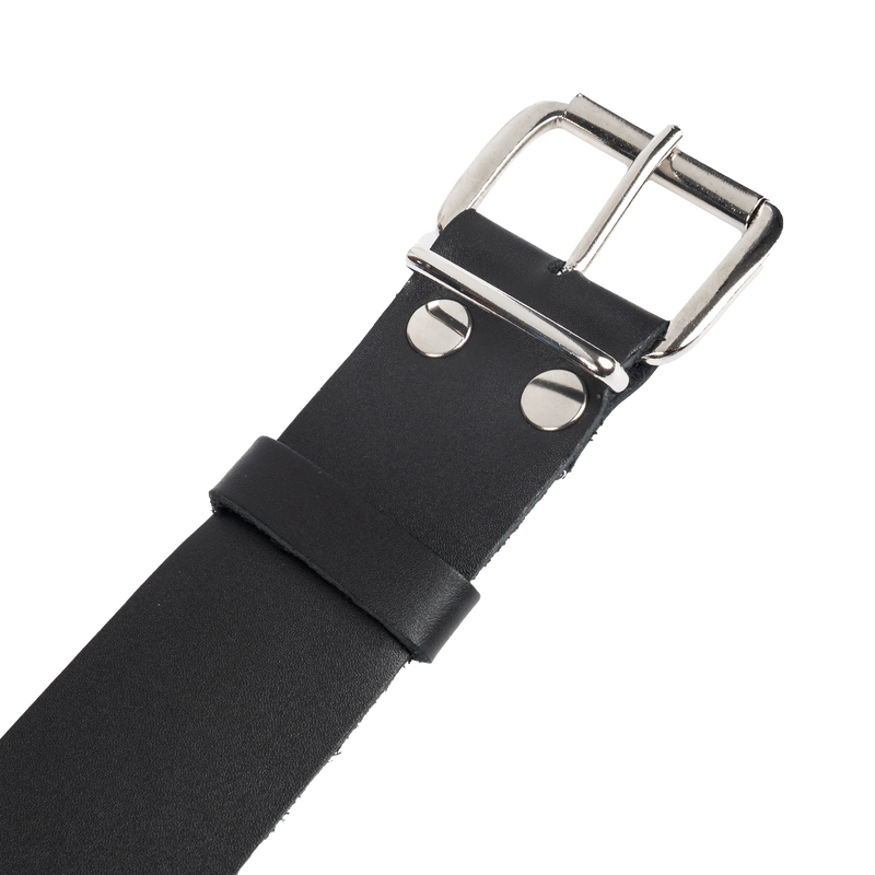 Rimba - Lederen Collar met Metalen Gesp - Zwart