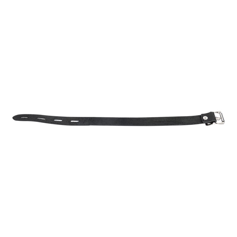 Rimba - Lederen Halsband met Hangslotsluiting - Zwart