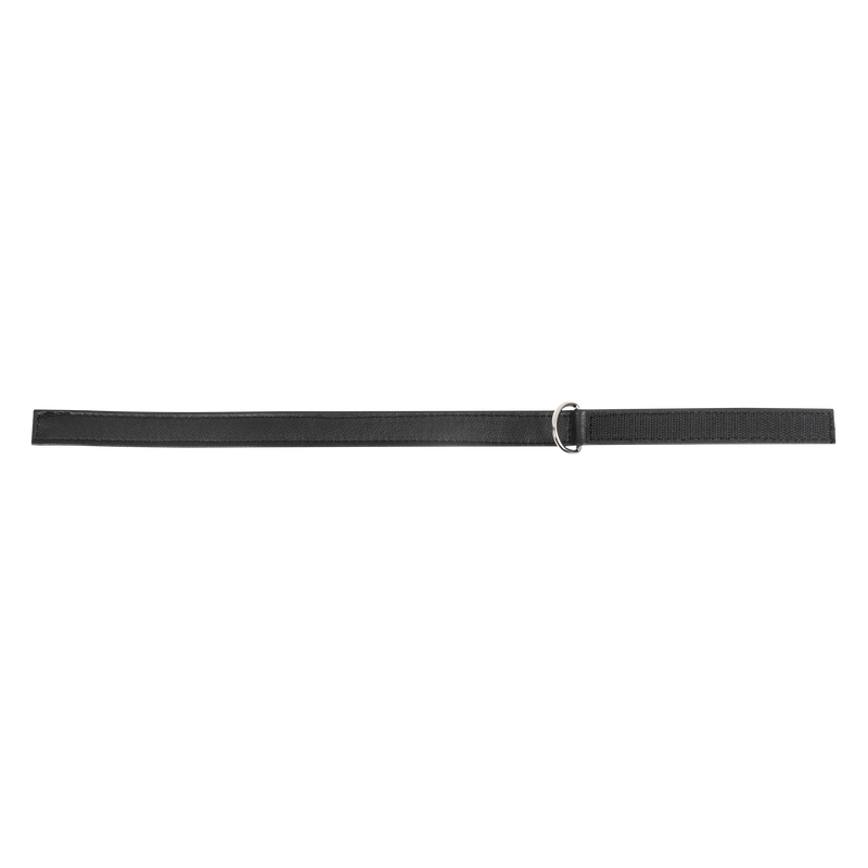 Rimba - Lederen Halsband met Klittenband - Zwart