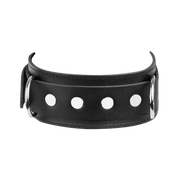 Rimba - Lederen Halsband met Dubbele D-ring - Zwart