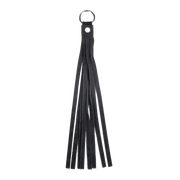 Rimba - Lederen Suède Halsband met Afneembare Flogger - Zwart