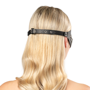 Rimba - Lederen Masker met Kettingdecoratie - Zwart & Zilver