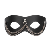 Rimba - Lederen Masker met Kettingdecoratie - Zwart & Zilver