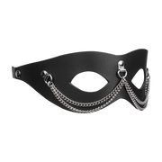 Rimba - Lederen Masker met Kettingdecoratie - Zwart & Zilver