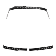 Rimba - Lederen Bondage Harnas met Metalen Kettingen - Zwart & Zilver