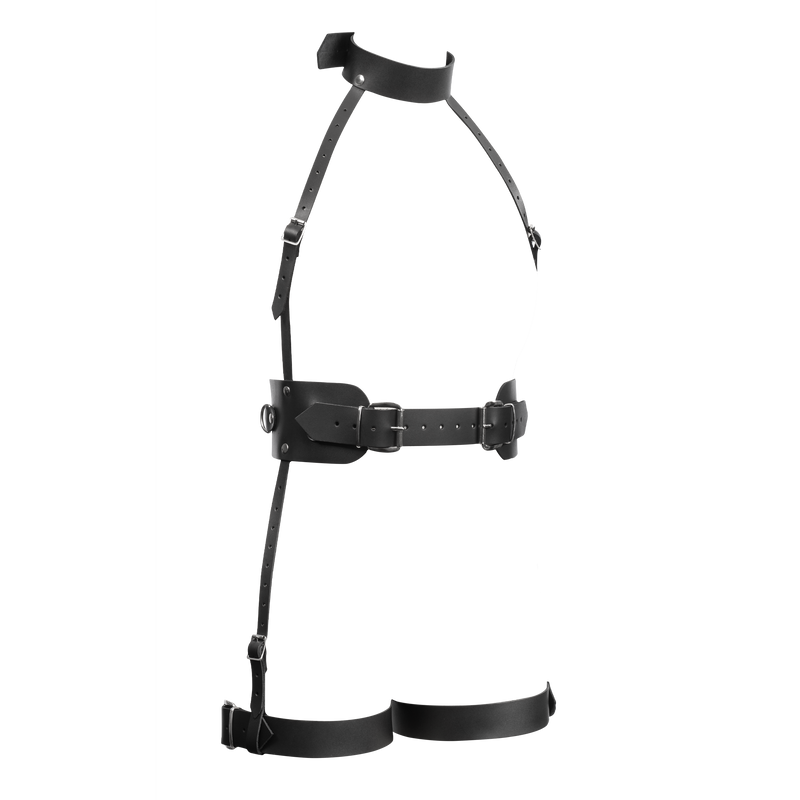 Rimba - Lederen Full Body Bondage Harnas - Zwart-Erotiekvoordeel.nl