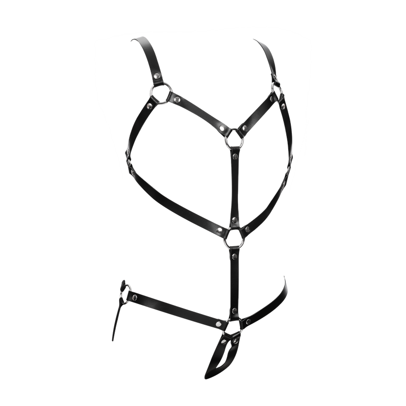 Rimba - Lederen Body Harnas - Zwart