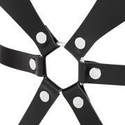 Rimba - Lederen Body Harnas met Cups - Zwart