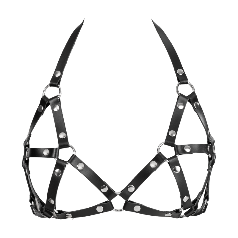 Rimba - Lederen Riemen-BH - Fetish Tuigje - Zwart