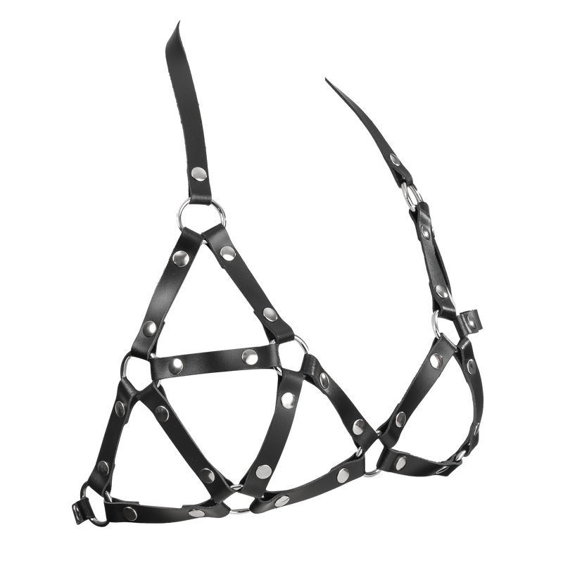 Rimba - Lederen Riemen-BH - Fetish Tuigje - Zwart