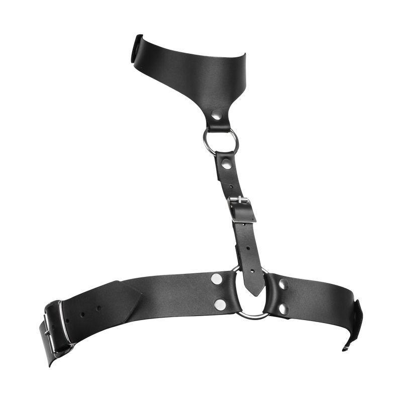 Rimba - Lederen Dames Borstharnas met Halsband - Zwart