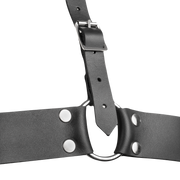 Rimba - Lederen Dames Borstharnas met Halsband - Zwart-Erotiekvoordeel.nl