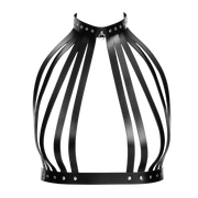 Rimba - Lederen Borstharnas met Halsband - Zwart