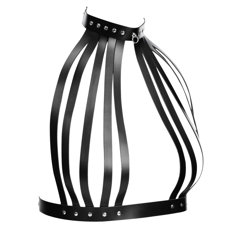 Rimba - Lederen Borstharnas met Halsband - Zwart