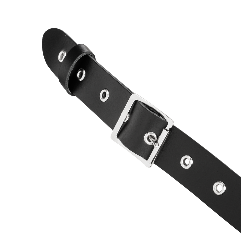 Rimba - Lederen Borstharnas met Halsband - Zwart-Erotiekvoordeel.nl