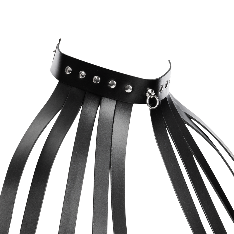 Rimba - Lederen Borstharnas met Halsband - Zwart