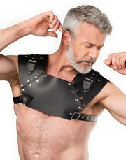 Rimba - Lederen Gladiator Borstharnas - Zwart