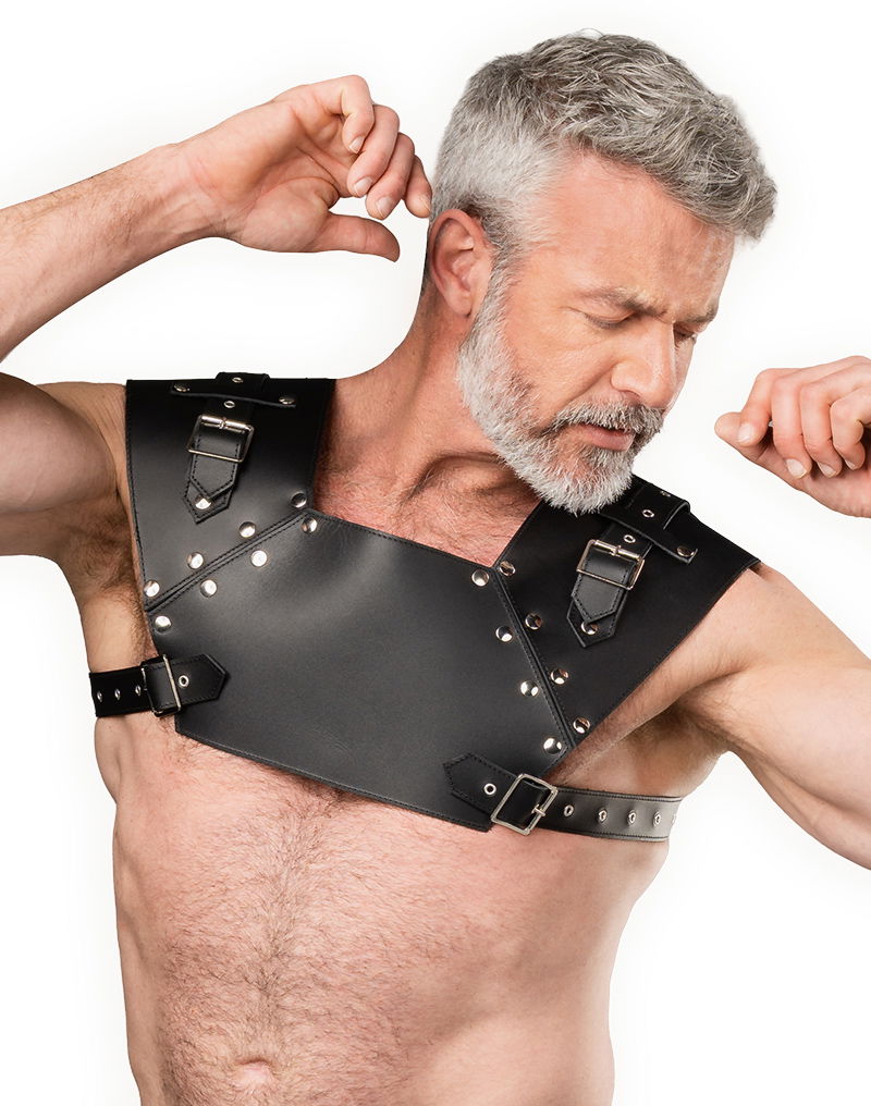 Rimba - Lederen Gladiator Borstharnas - Zwart