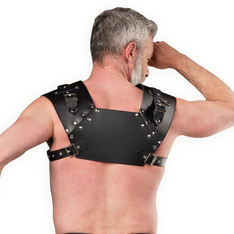 Rimba - Lederen Gladiator Borstharnas - Zwart