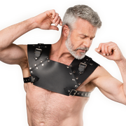 Rimba - Lederen Gladiator Borstharnas - Zwart