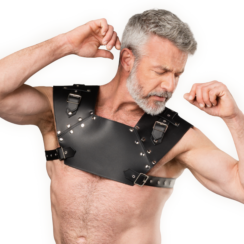 Rimba - Lederen Gladiator Borstharnas - Zwart