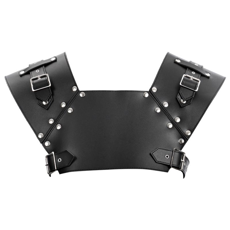 Rimba - Lederen Gladiator Borstharnas - Zwart