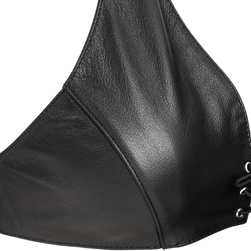 Rimba - Lederen Bustier met Vetersluiting - Zwart