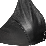 Rimba - Lederen Bustier met Vetersluiting - Zwart