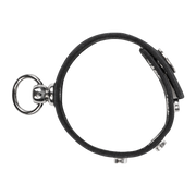 Rimba - Leren Cockring met Metalen O-Ring - Zwart & Zilver