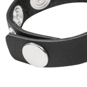 Rimba - Leren Cockring met Metalen O-Ring - Zwart & Zilver