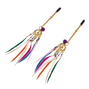 Rimba - Tepelklemmen met Kraaltjes en Veren - Multicolour