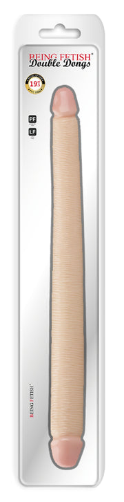 Being Fetish - PVC Dubbele Realistische Dildo 48,5 cm – Lichte Huidskleur-Erotiekvoordeel.nl