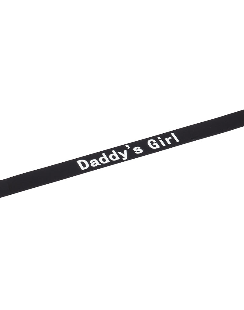 Rimba - Halsband - Collar Met Tekst - DADDY'S GIRL - Siliconen - Zwart