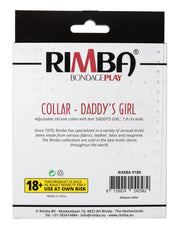 Rimba - Halsband - Collar Met Tekst - DADDY'S GIRL - Siliconen - Zwart