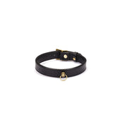 Liebe Seele - Crocodile Noir - Smalle Lederen Collar met Crocodile Print - Zwart-Erotiekvoordeel.nl