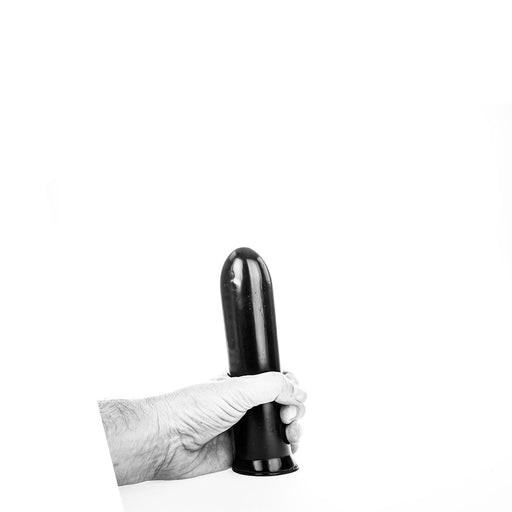 All Black Dildo 19 cm – Glad PVC met Zuignap – Zwart