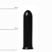 All Black Dildo 19 cm – Glad PVC met Zuignap – Zwart