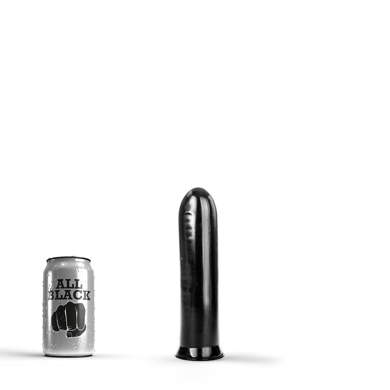 All Black Dildo 19 cm – Glad PVC met Zuignap – Zwart
