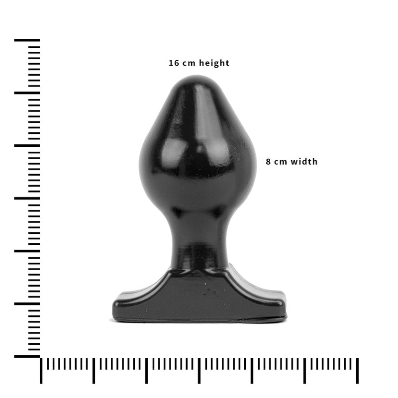All Black - Buttplug - 16 x 8 cm - Zwart