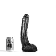 All Black - Dildo - Realistische Eikel en Balzak - 29 x 5 cm