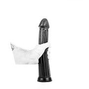 All Black - XXL Dildo Met Ribbels - 30 x 5 cm - Zwart